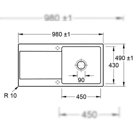 Villeroy & Boch Siluet 60 flat Küchenspüle, 33361FR1,