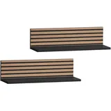 Schildmeyer Regalablage Ryker Schwarz 2 St. 60 x 17,3 x 15,7 cm