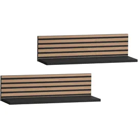 Schildmeyer Regalablage Ryker Schwarz 2 St. 60 x 17,3 x 15,7 cm