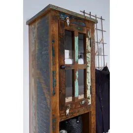 MASSIVMOEBEL24.DE Nature Of Spirit Bad 103 Schrank 44 x 36 x 190 cm Mehrfarbig Glas/Holz/Massivholz