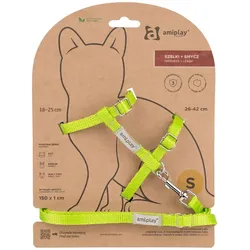 Amiplay Geschirr + Leine für Samba Katze M Grün