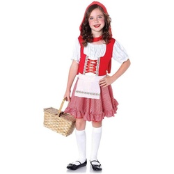 Leg Avenue Kostüm Piroschka, Klassisches Rotkäppchen-Kostüm im Dirndl-Look rot 128-134