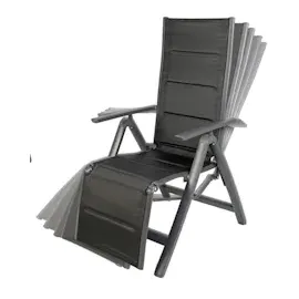 LINDER EXCLUSIV Venezia Relaxsessel 60 x 72 x 110 cm anthrazit klappbar