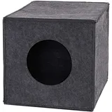 LIONTO Katzenhöhle Regaleinsatz & Katzenbett in einem, aus robustem Filz 33x37x33 cm, dunkelgrau