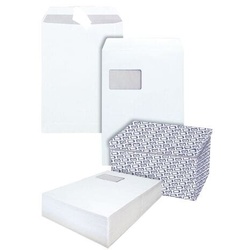 Steinmetz 400 Versandtaschen mit Aufbewahrungsbox C4 mit Fenster weiß, 32.4x22.9 cm