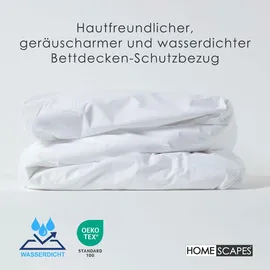 Homescapes Wasserdichter Bettbezug 200 x 200 cm Weiß