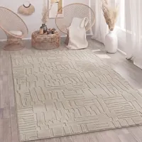 Paco Home Hochflorteppich 160 x 220 cm Beige