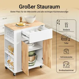 SoBuy Küchenwagen, Weiß,