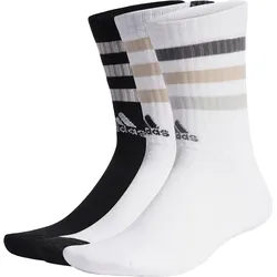 Bold 3-Streifen Cushioned Crew Socken. 3 Paar WEISS|SCHWARZ|WEISS 44.5/47