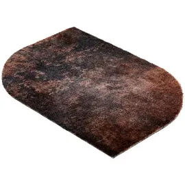 Schöner Wohnen Fußmatte innen - Schmutzfangmatte 67 x 100cm abgerundet anthrazit-braun - rutschfeste Sauberlaufmatte - Fussmatte Haustür - Türmatte waschbar bei 30°C