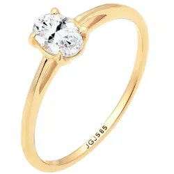Elli PREMIUM Verlobungsring Valentin Liebe Topas 585 Gelbgold 56 Damen 