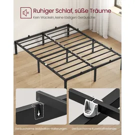 VASAGLE Bett, Metallbett, Bettrahmen, Unterbettaufbewahrung, modern, Gästebett, einfacher Aufbau
