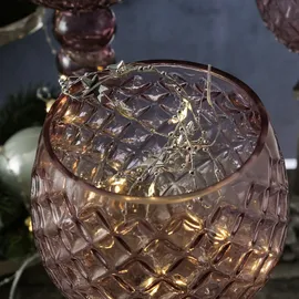 MARELIDA Kelch Windlicht 3 Höhen rosa 3er Set