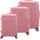 Avizar 3er Hartschalenkoffer Chevron mit TSA-Schloss, Koffer, Rosa