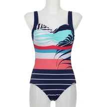 Sunmarin Badeanzug Damen Nachtblau/Multicolor 52B