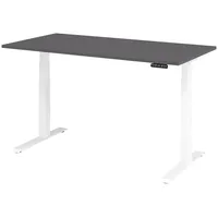Bümö Schreibtisch, Graphit, Weiß, Nachbildung, Rechteckig, 160x74x80 cm, FSC
