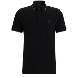 Boss ORANGE Passertip Slim-Fit Poloshirt aus gewaschenem elastischem Baumwoll-Piqué schwarz XL