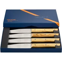 Opinel Facette Tafelmesser-Set 4-tlg. Esche Braun/Silber
