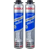Montageschaum Bauschaum Pistolenschaum INSOLA 2x750 ml PU-Schaum Fenster Schaum