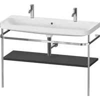 Duravit Happy D.2 Plus Möbelwaschtisch c-shaped mit Metallkonsole bodenstehend,