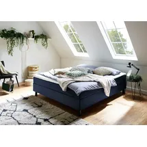 Atlantic Home Collection Boxbett Happy, ohne Kopfteil, mit Topper, wahlweise mit oder ohne Bettwaren blau 180 cm x 200 cm