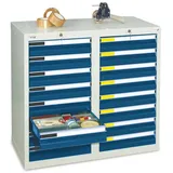 stumpf metall Schubladenschrank Serie Esta 16 Schubladen lichtgrau