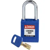 Brady SafeKey Nylon Lockout-Vorhängeschloss Mit Stahl Bügel 38.00 mm Blau KD - Verschiedenschließende Schlösser 1 Stück