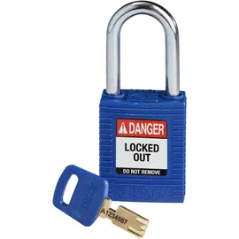 Brady SafeKey Nylon Lockout-Vorhängeschloss Mit Stahl Bügel 38.00 mm Blau KD - Verschiedenschließende Schlösser 1 Stück