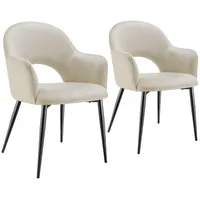 Tectake tectake® Armlehnstuhl, in Samtoptik, gepolstert, pulverbeschichtete Stahlbeine, 57