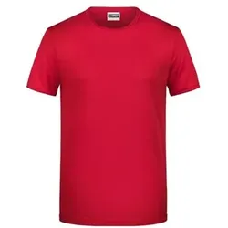 Herren T-Shirt Rollsaum 8002, rot, Größe 3XL - rot - 3XL