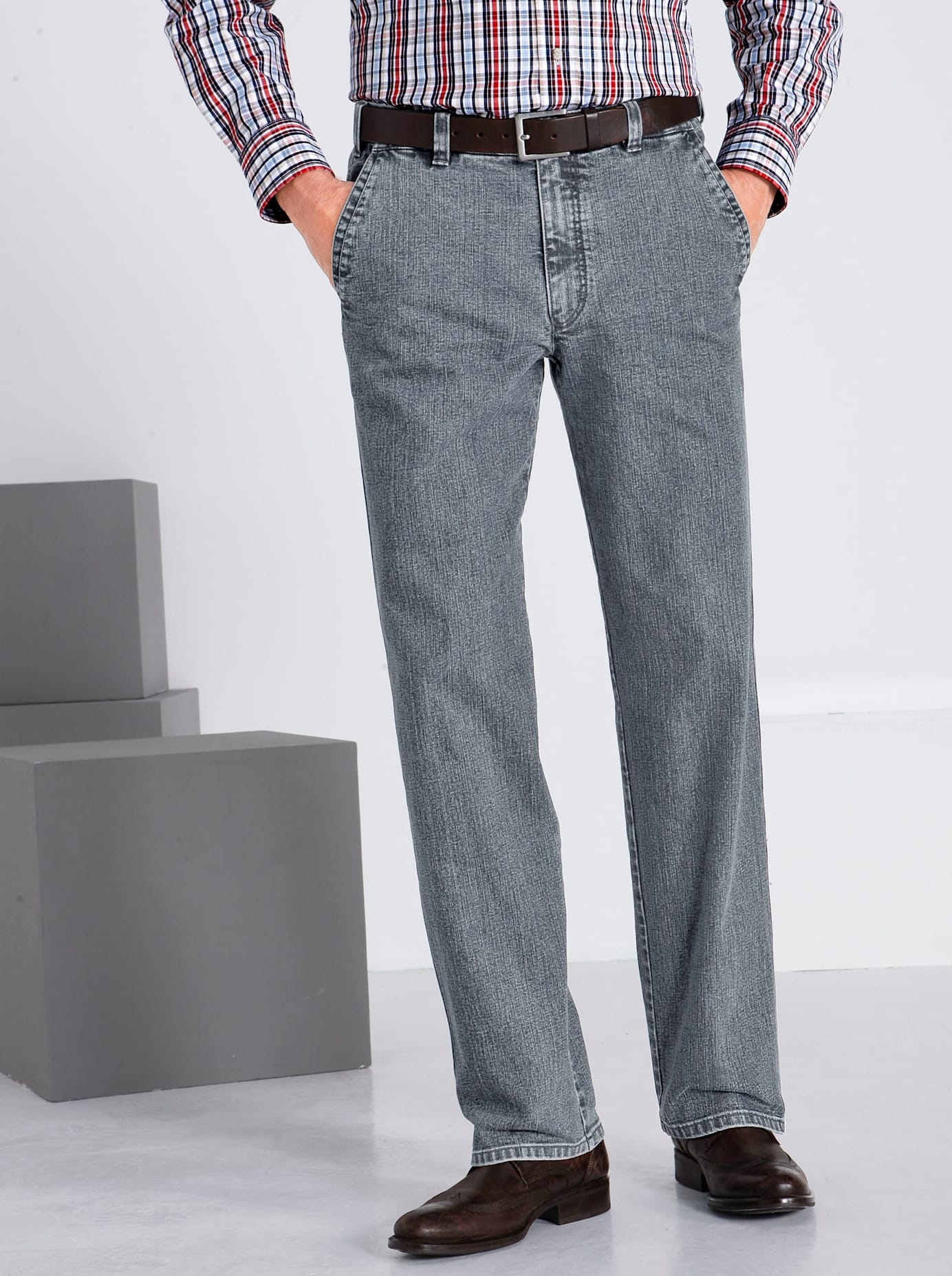 Comfort-fit-Jeans CLASSIC Gr. 48, Normalgrößen, grau (grey, denim) Herren Jeans Hosen