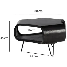 Wohnling Couchtisch Schwarz Mango 60 x 60 x 35 cm