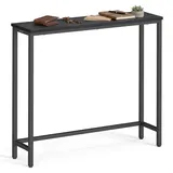 VASAGLE Konsolentisch 20 x 80 x 81,2 cm anthrazitgrau/tintenschwarz