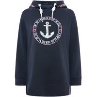 Zwillingsherz Hoodie »"Strandglück Paillette"«, Oversized mit Anker-Motiv und "Moin"- Schriftzug Zwillingsherz navy