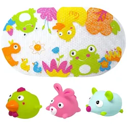 Badespielzeug KNORRTOYS "Escabbo Bademattenset, Entenspaß", bunt, Wasserspielzeuge, KinderB:69cm T:39cm, PVC, Kunststoff, mit drei Wasserspritzfiguren, B:69cm T:39cm