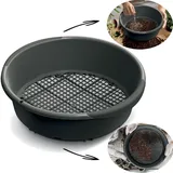 botle Gartensieb Sieb aus Kunststoff Sieblochgröße 10 mm (DxH) 37cmx10,4cm Anthrazit Rund manuelle Verstellung des Siebeinsatzes für Sand und Kompost