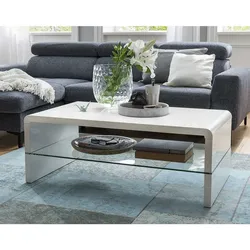 Sofa Tisch weiß modern 110 cm breit Hochglanz