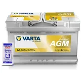 Varta Starterbatterie DYNAMIC AGM 80Ah 800A A6 + Pol-Fett [Hersteller-Nr. V908797] für Alfa Romeo, Alpina, Audi, BMW, Cadillac, Chevrolet, Chrysler, D