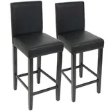 Mendler 2er-Set Barhocker M37 Kunstleder ~ schwarz
