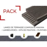 Terrassendielen Wpc Maxima 4m2 Komplettset Rotbraun 360cm