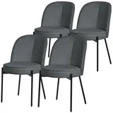 ML-DESIGN Polsterstuhl Esszimmerstühle mit Rückenlehne moderne Design Lounge Küchenstühle (4 St), Esstischstühle 4er Set Anthrazit Küchenstuhl Polyester bis 120 kg schwarz