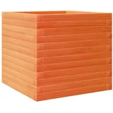 vidaXL Pflanzkübel Wachsbraun 50x50x45,5 cm Massivholz Kiefer