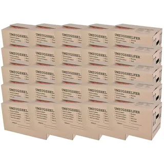 Buri Umzugskarton 25 Stück bedruckt 59x34x35cm Traglast bis 30kg Aufbewahrung Kiste