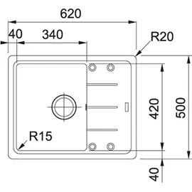 Franke Basis BFG 611-62 Onyx + Excenterbetätigung