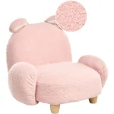 Beliani Kindersessel Kaninchen KANNA Bouclé Pastellrosa