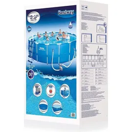 BESTWAY Steel Pro Max Frame Pool Set 549 x 122 cm lichtgrau inkl. Filterpumpe