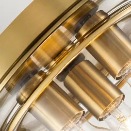 Licht-Erlebnisse Ø 33 cm in Messing gebürstet 3-flammig Jugendstil