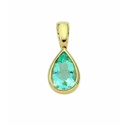 Ketten-Anhänger ADELIA ́S "585 Gold Anhänger mit Aquamarin", blau, Schmuckanhänger, Damen, Gelbgold 585, 585 Gold mit Aquamarin Goldschmuck für Damen