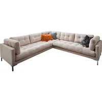 Wohnlandschaft TRENDS BY HG "Landau U-Form" Sofas Gr. B/H/T: 265cm x 75cm x 265cm, Cord, gleichschenklig, beige in Cord-Stoff mit Metallfuß