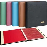 Lindner 1106LM-S karat-Münzalbum LEDER, bestückt mit 10 Münzenblättern, schwarz